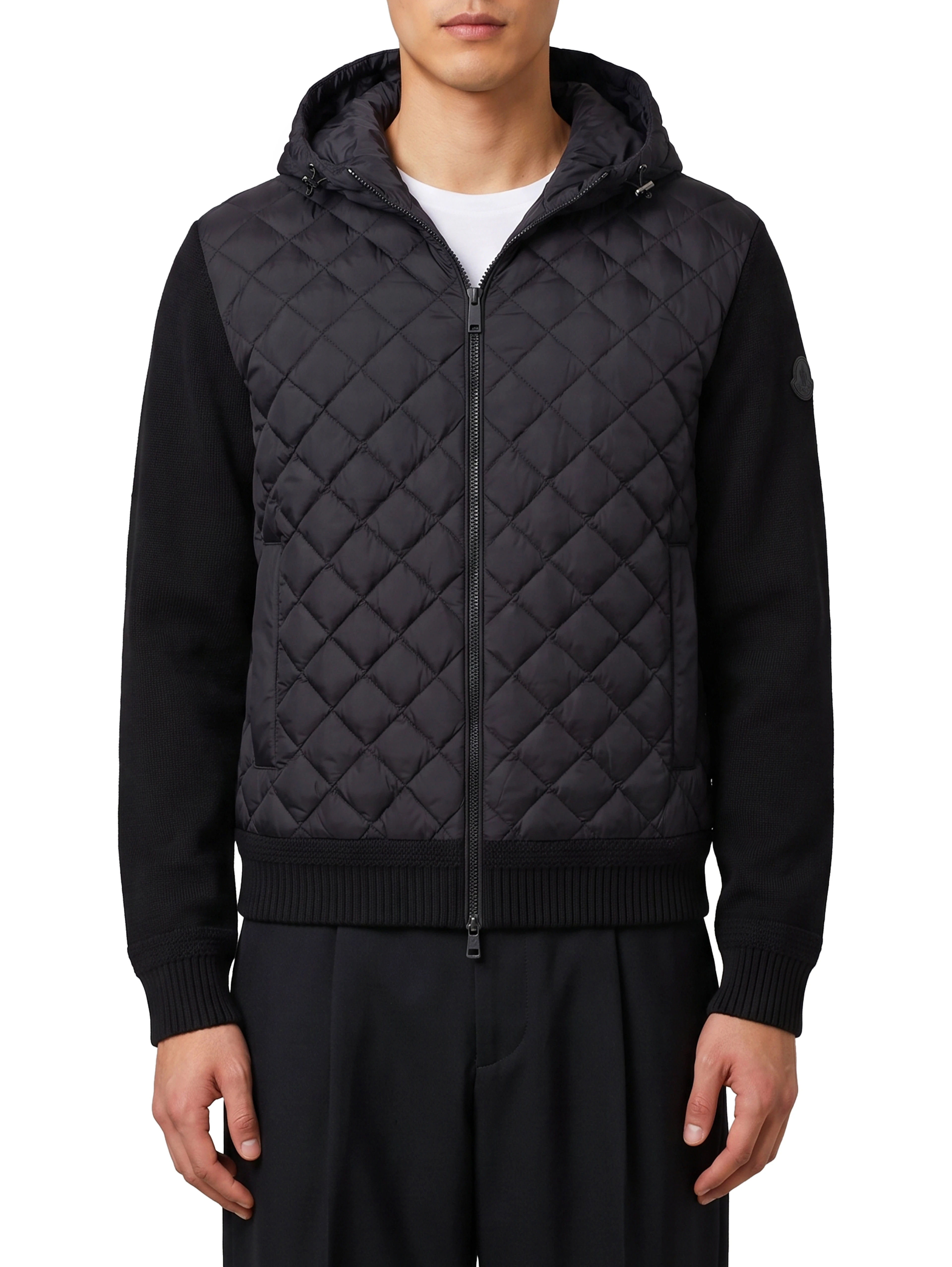 Wool-cashmere blend hooded sweatshirt