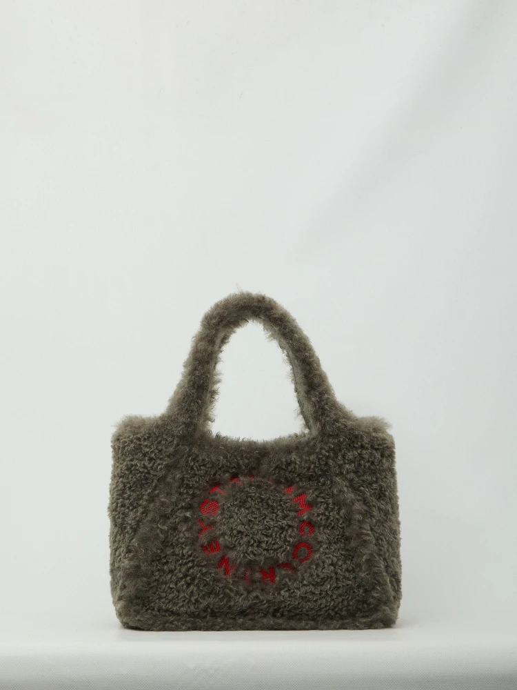 Teddy-effect logo tote bag