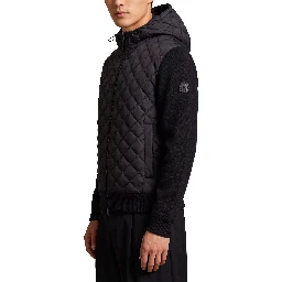 Wool-cashmere blend hooded sweatshirt