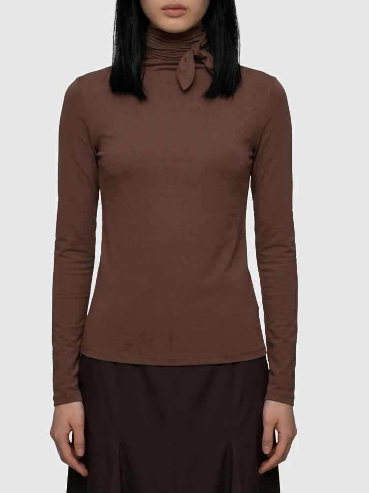 Ballerina scarf top in mesh jersey