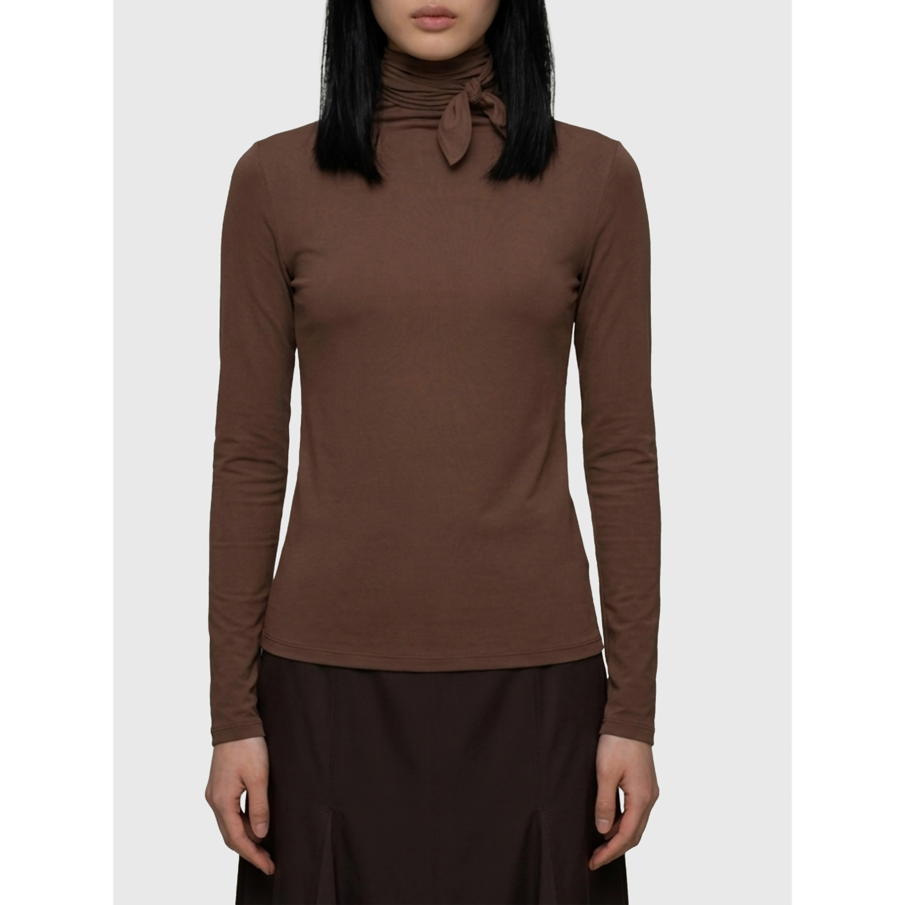 Ballerina scarf top in mesh jersey