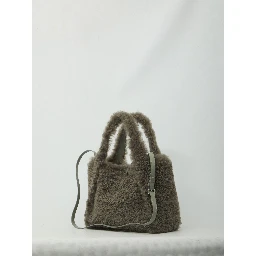 Teddy-effect logo tote bag