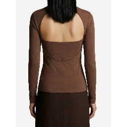 Ballerina scarf top in mesh jersey
