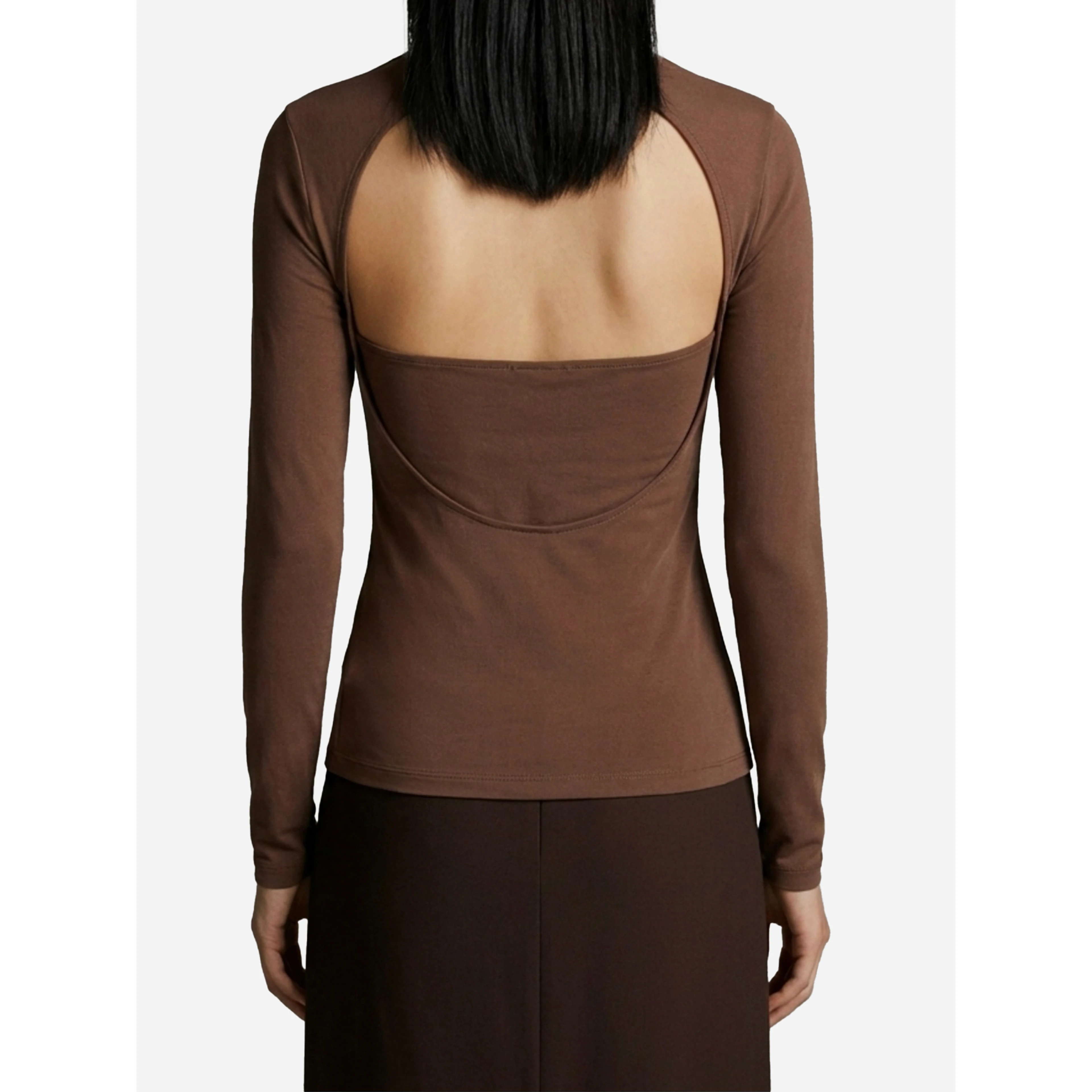 Ballerina scarf top in mesh jersey
