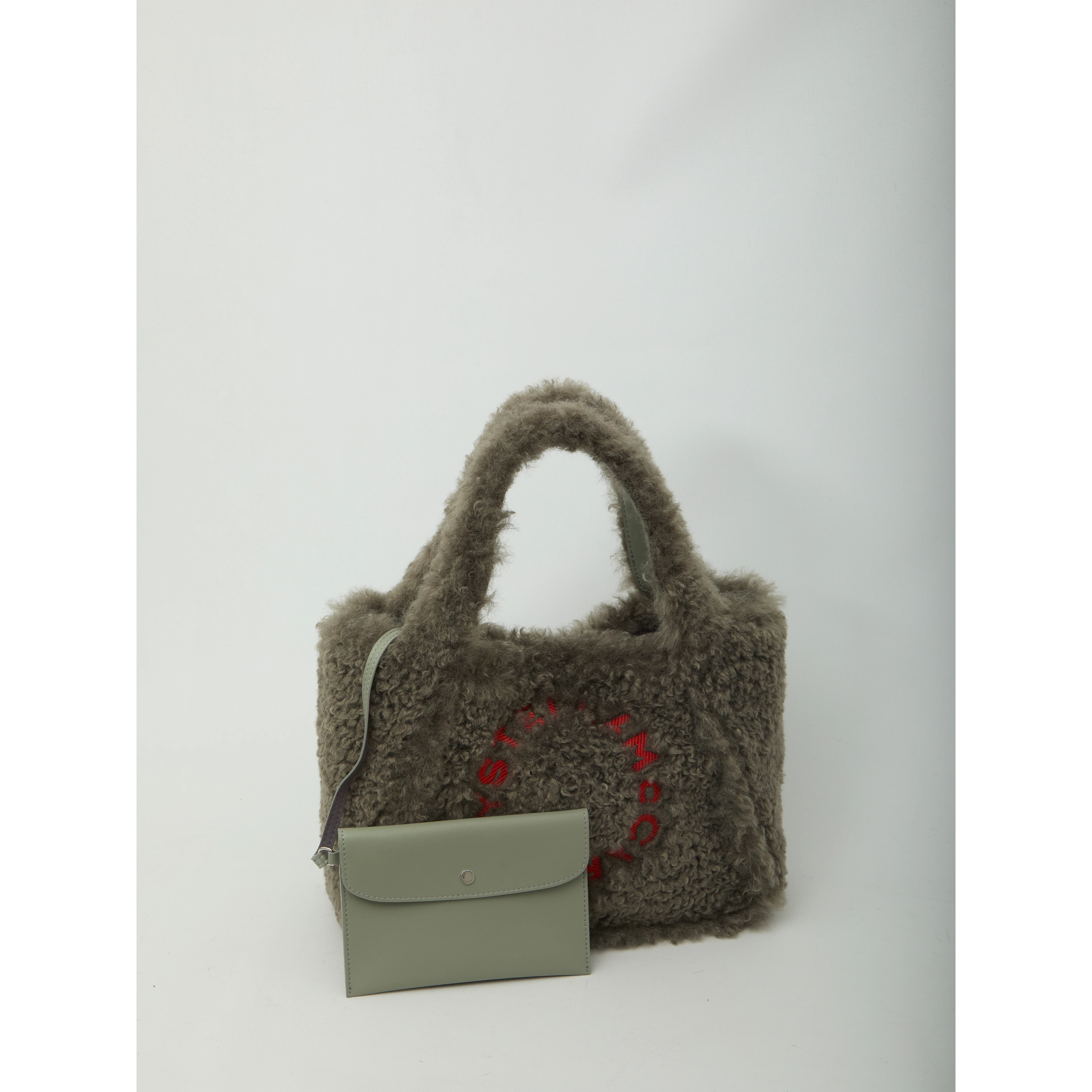 Teddy-effect logo tote bag