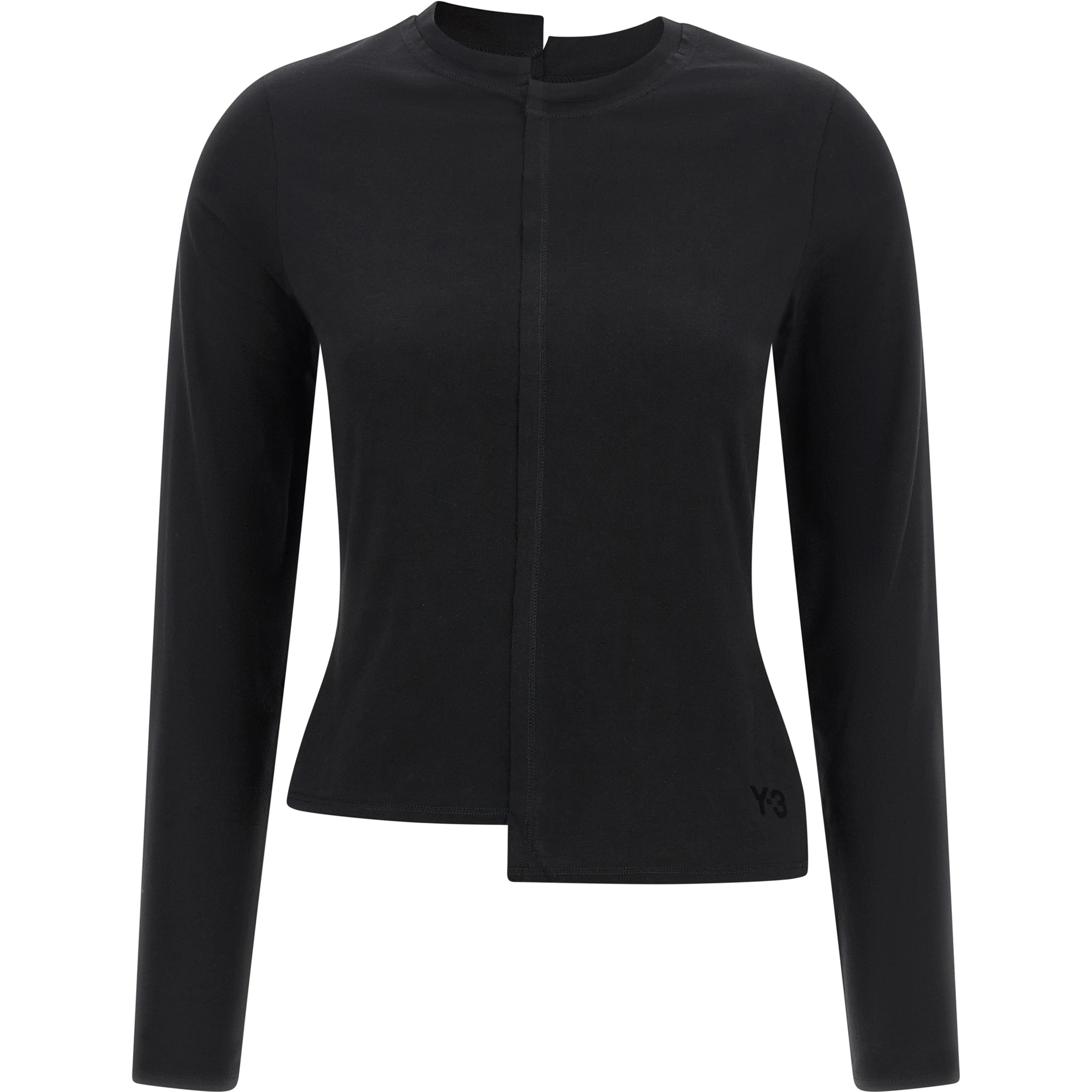 Black Cotton Long Sleeve T-Shirt