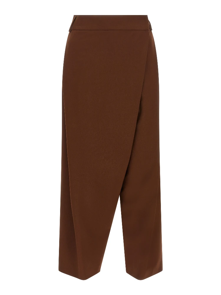 Brown Wool Cropped Pants