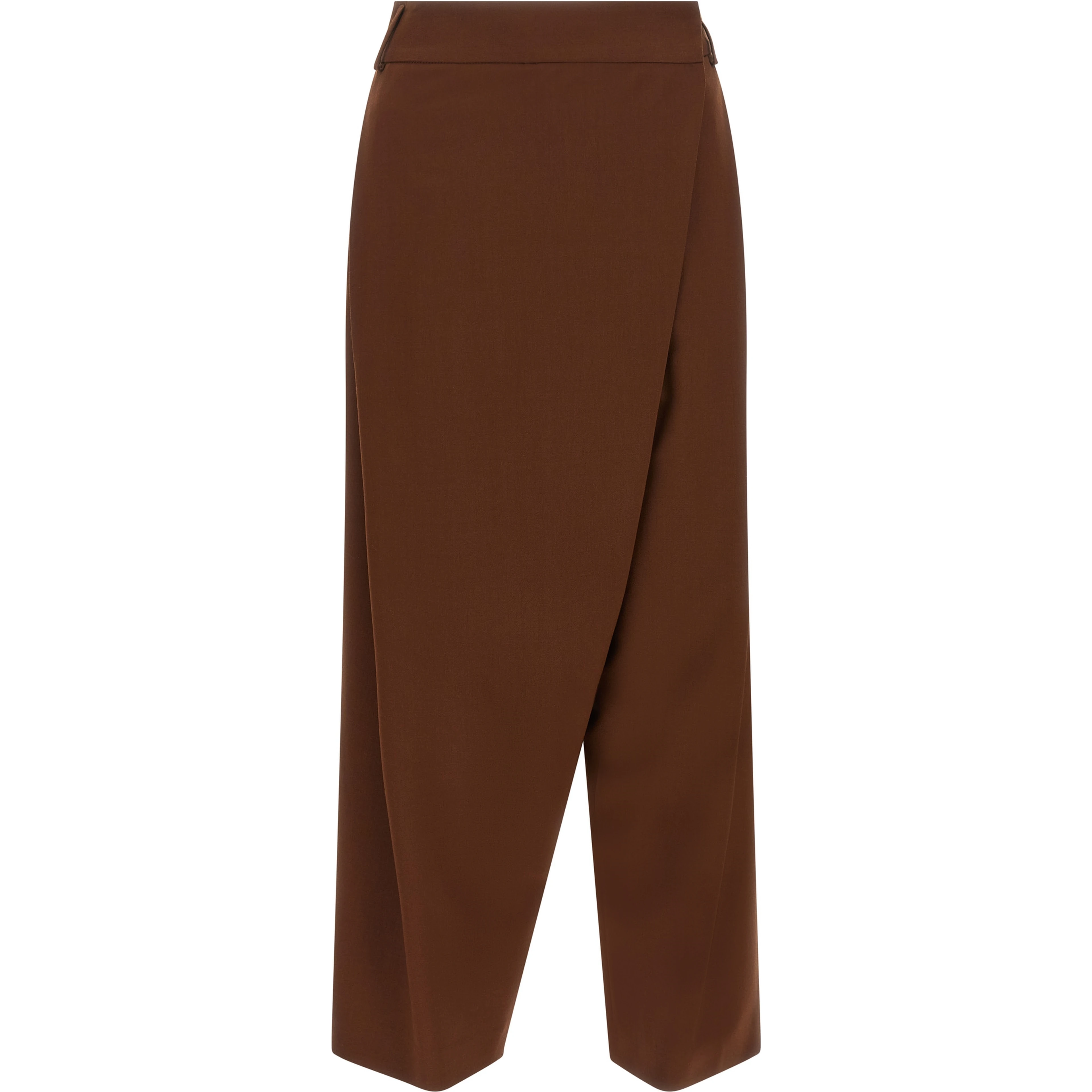 Brown Wool Cropped Pants
