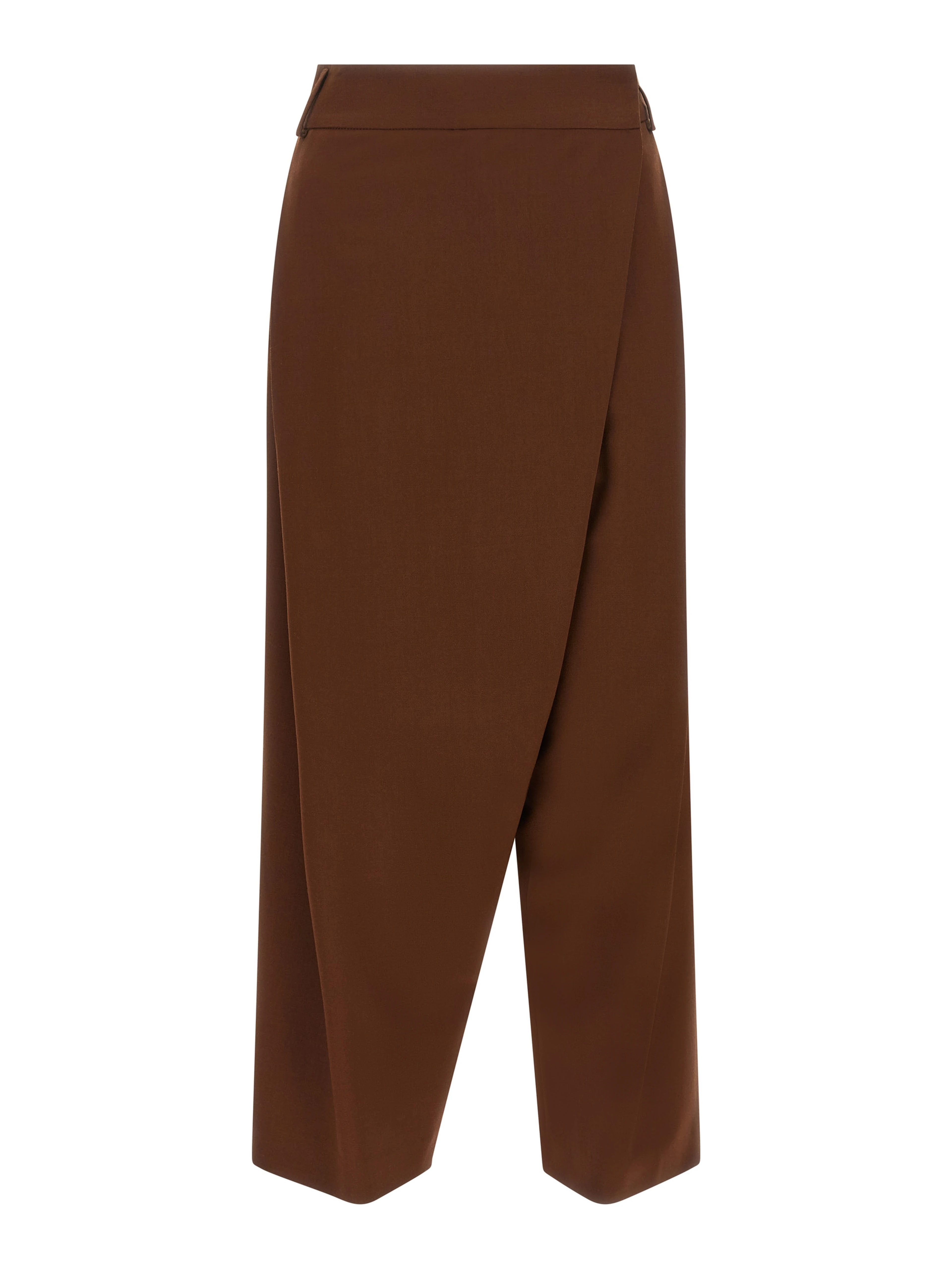 Brown Wool Cropped Pants