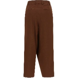Brown Wool Cropped Pants