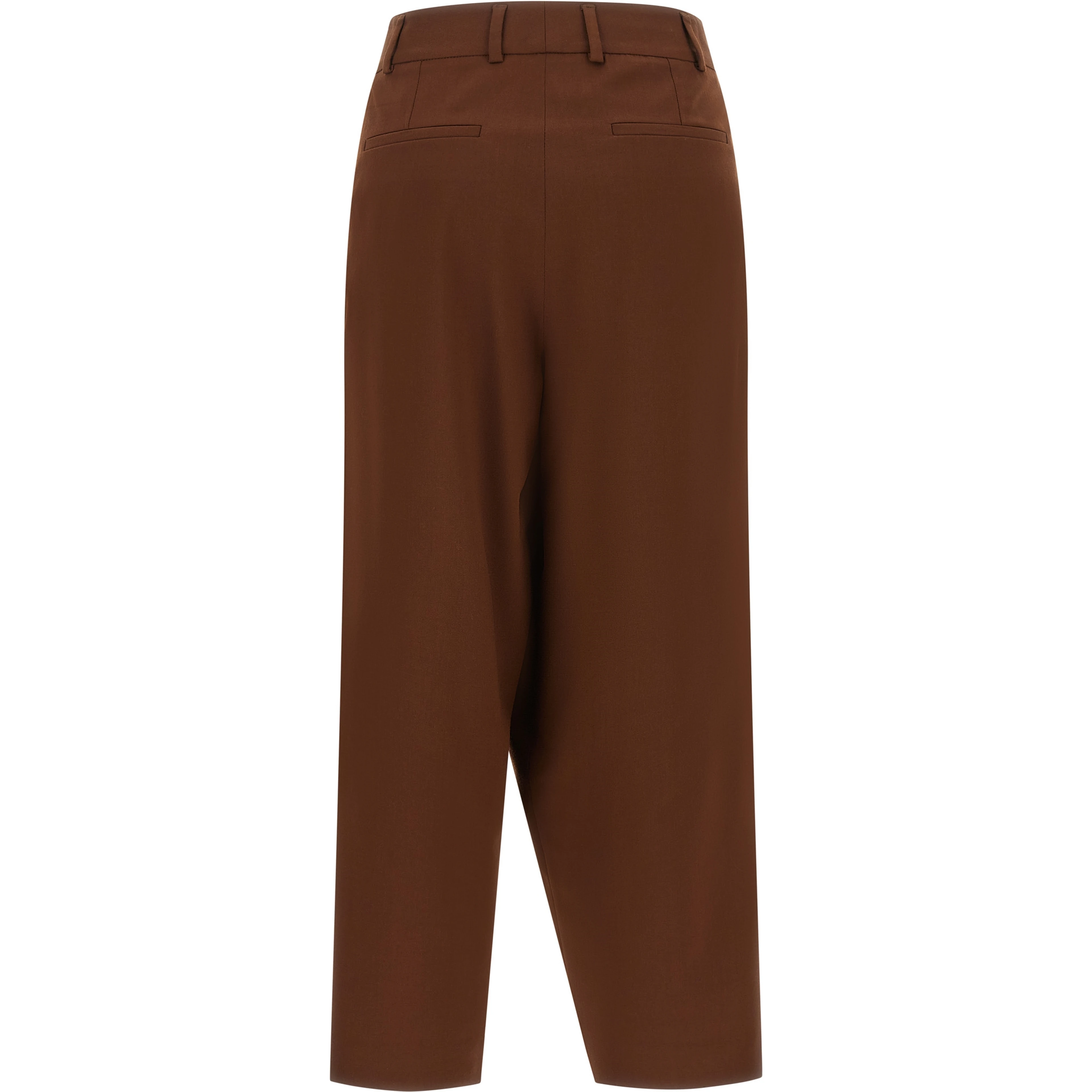 Brown Wool Cropped Pants