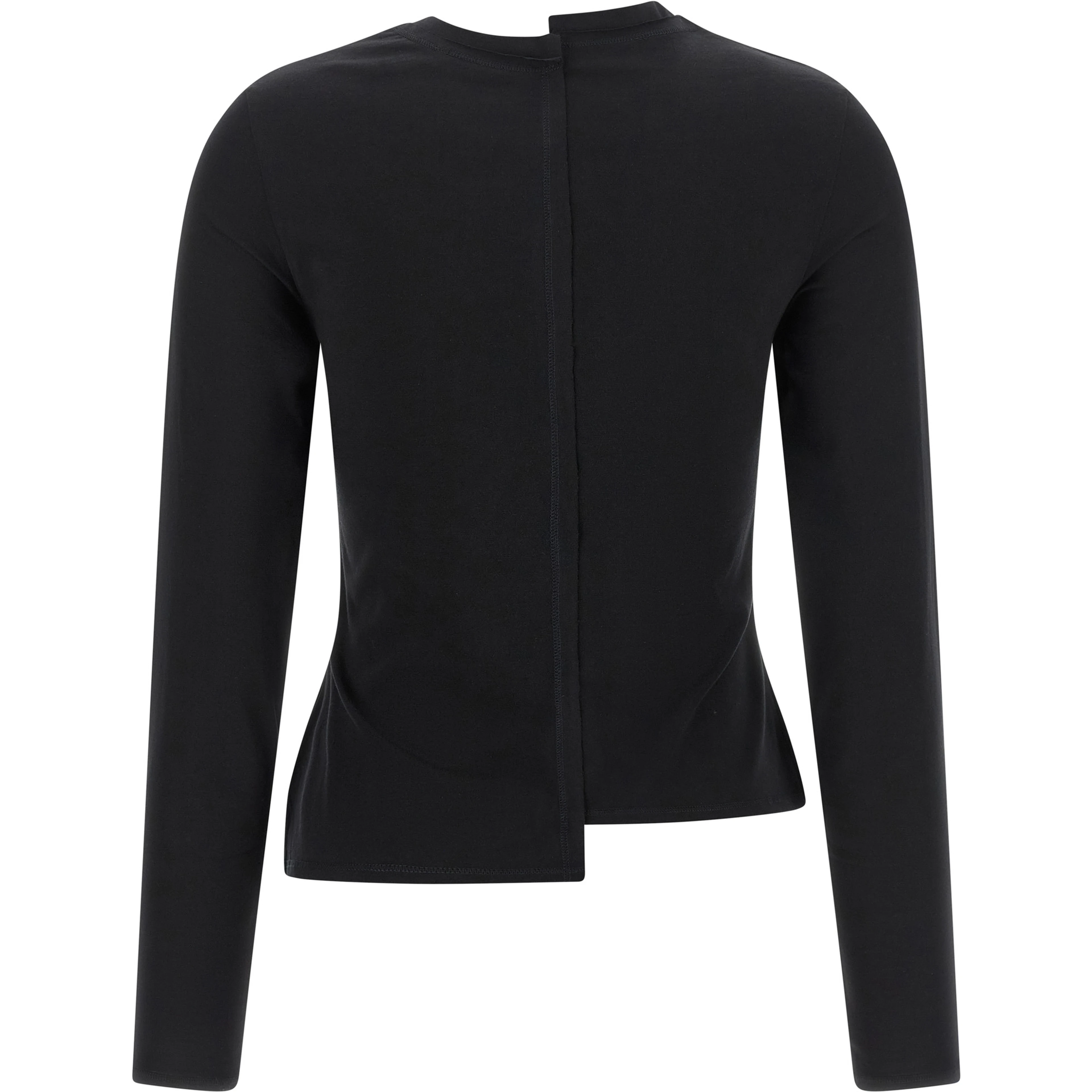 Black Cotton Long Sleeve T-Shirt