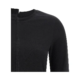 Black Cotton Long Sleeve T-Shirt