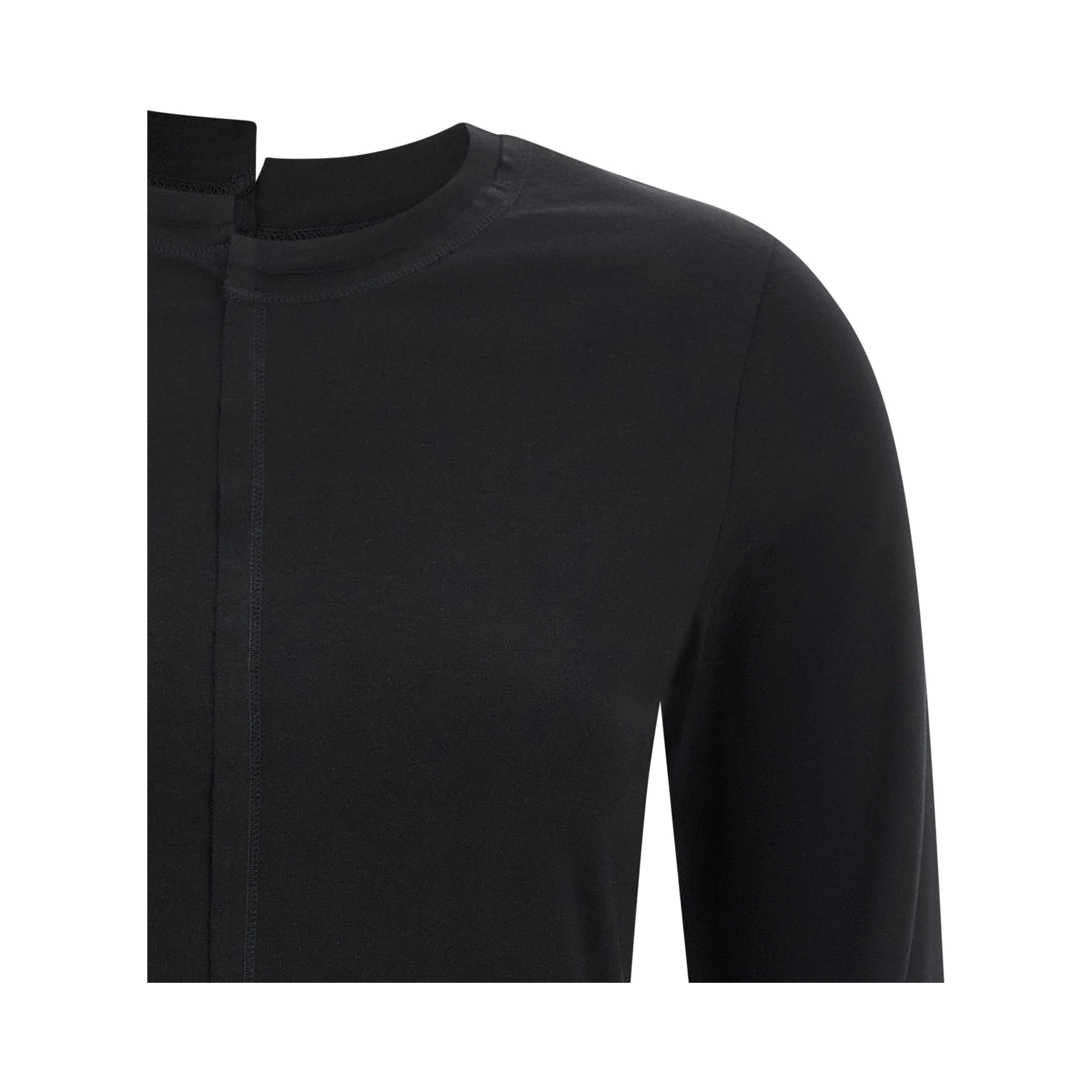 Black Cotton Long Sleeve T-Shirt