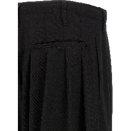 Black Wool Casual Pants