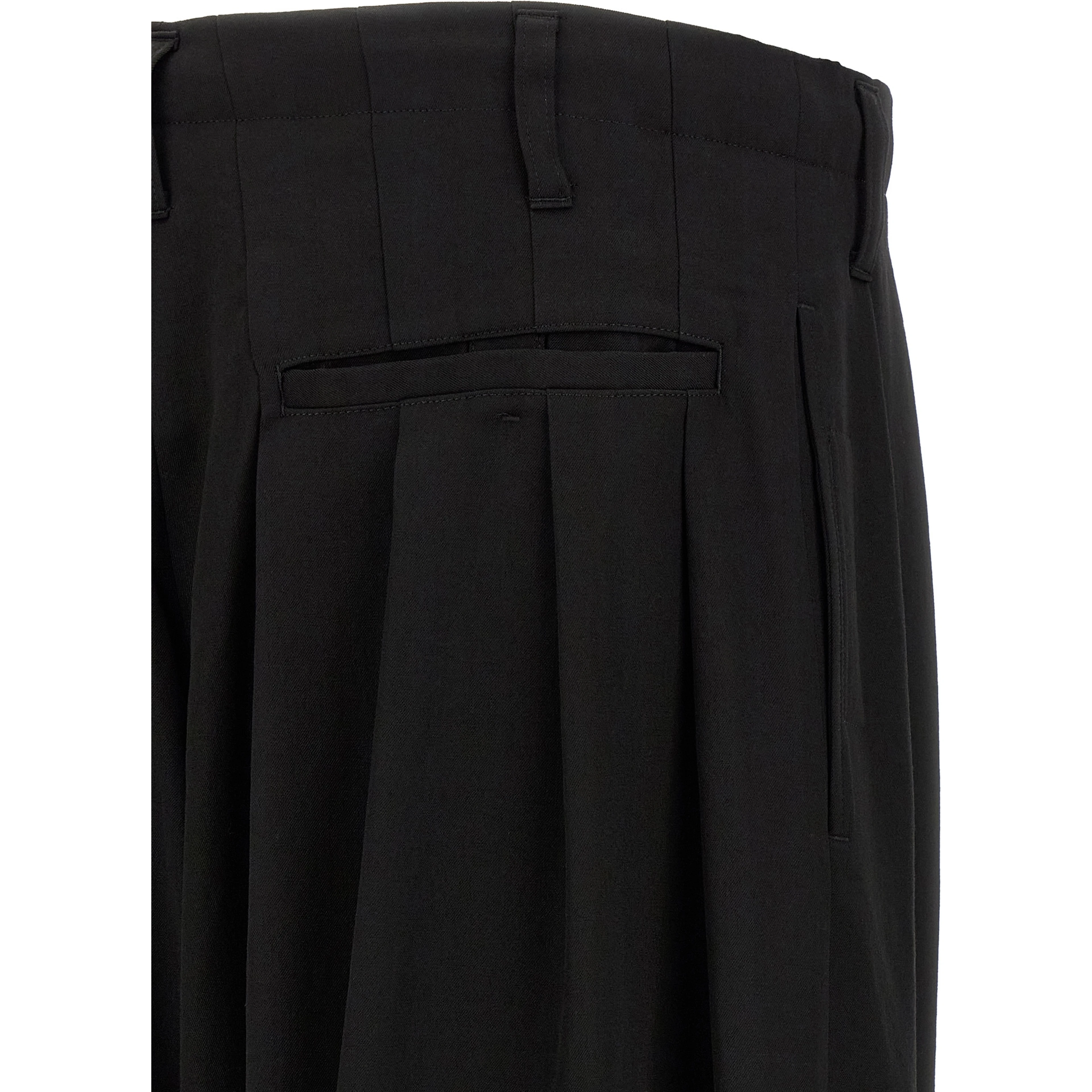 Black Wool Casual Pants