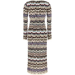 Multicolor Viscose Midi Dress