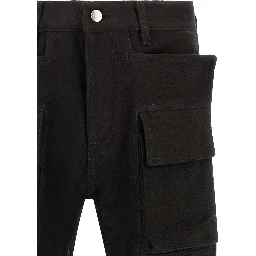 Black Cotton Cargo Pants