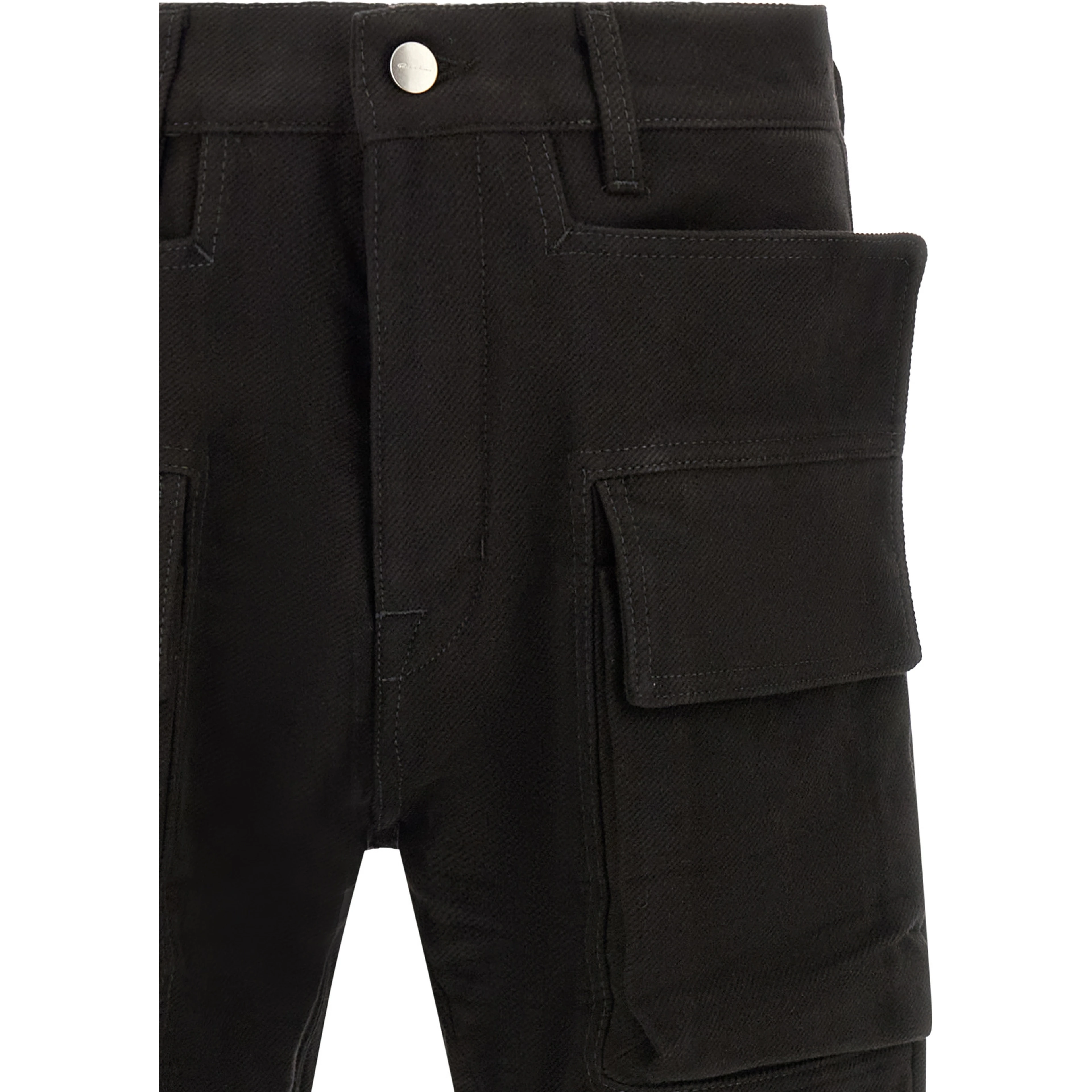 Black Cotton Cargo Pants