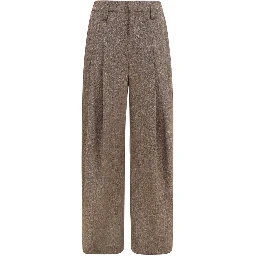 Brown Wool Oves Aries Casual Pants
