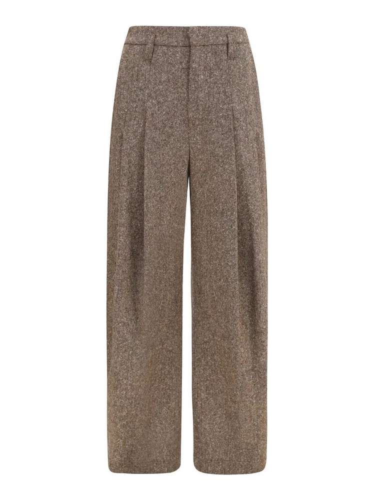 Brown Wool Oves Aries Casual Pants