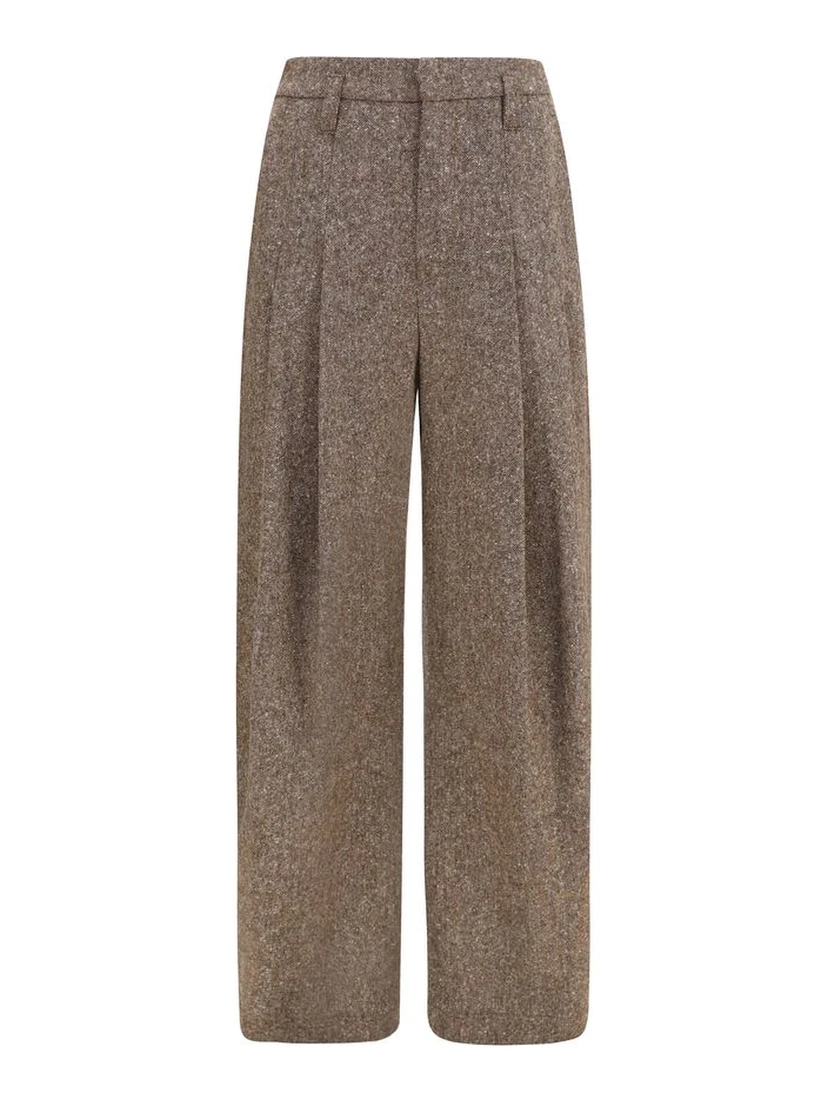 Brown Wool Oves Aries Casual Pants