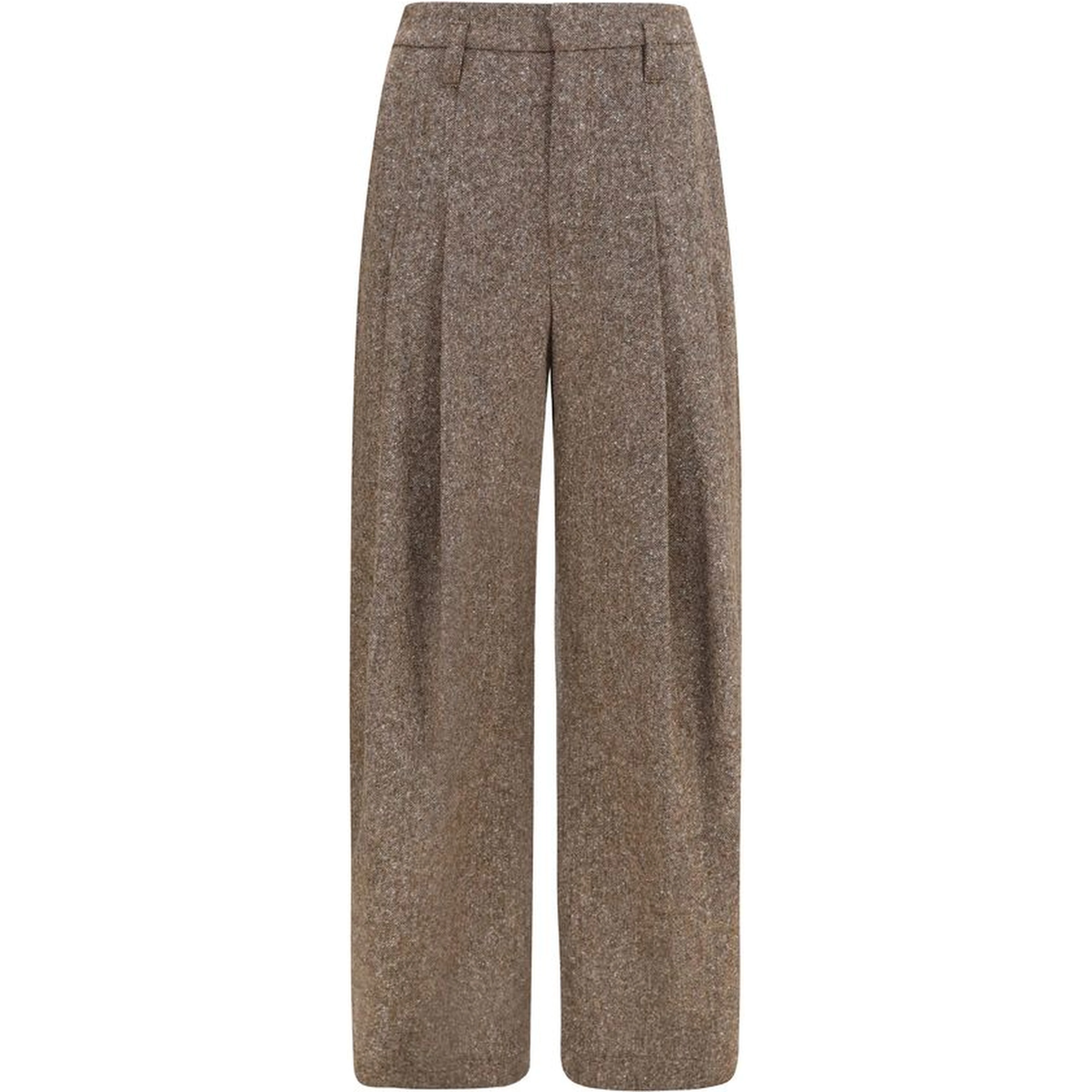 Brown Wool Oves Aries Casual Pants