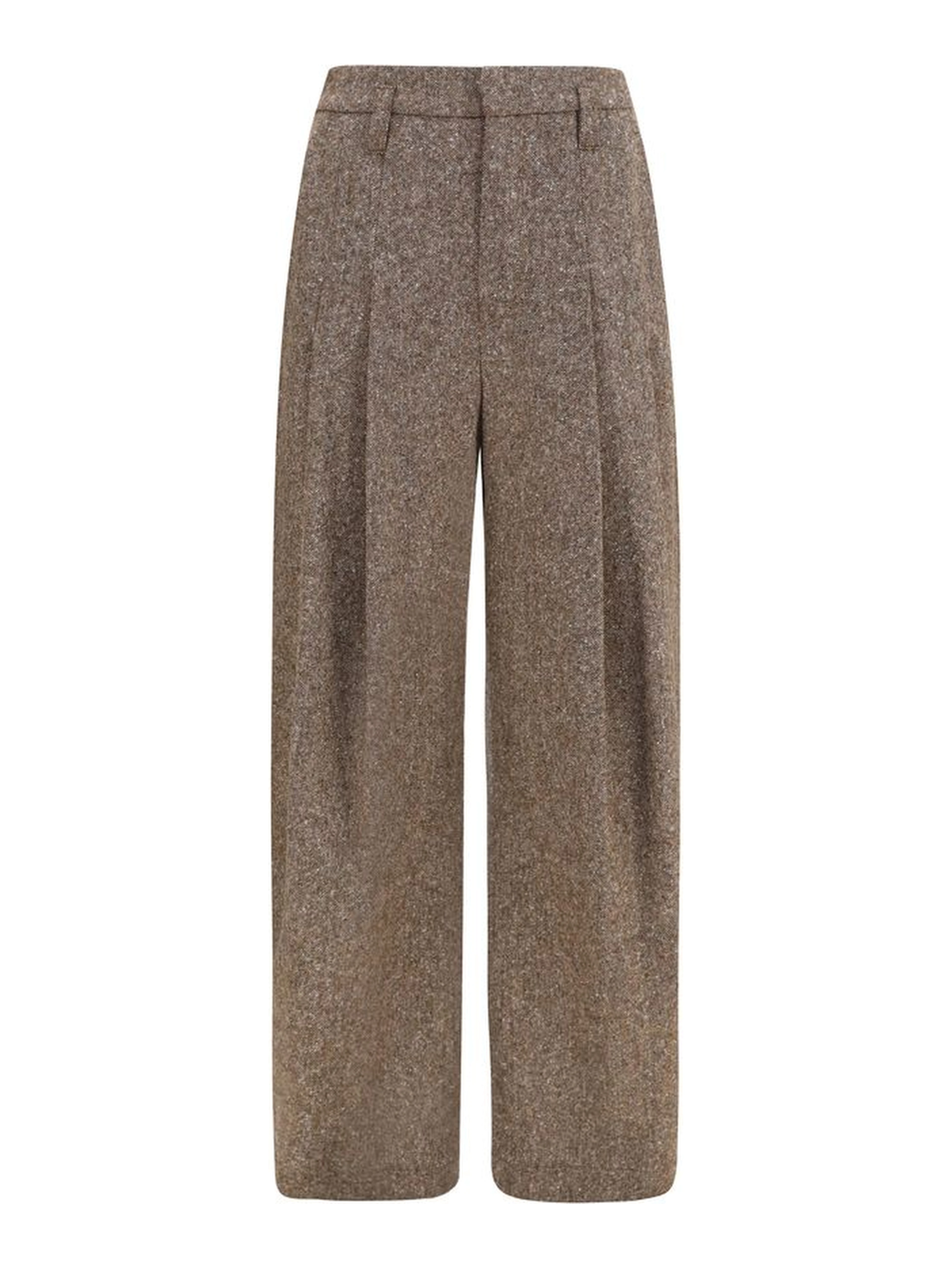 Brown Wool Oves Aries Casual Pants