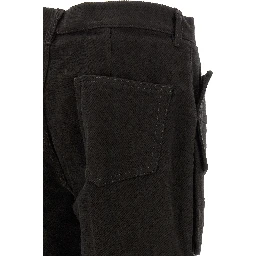 Black Cotton Cargo Pants