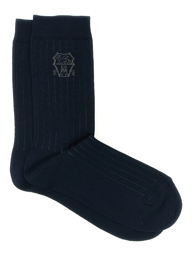 Blue Cotton Socks