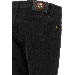 Black Cotton Straight-Leg Jeans