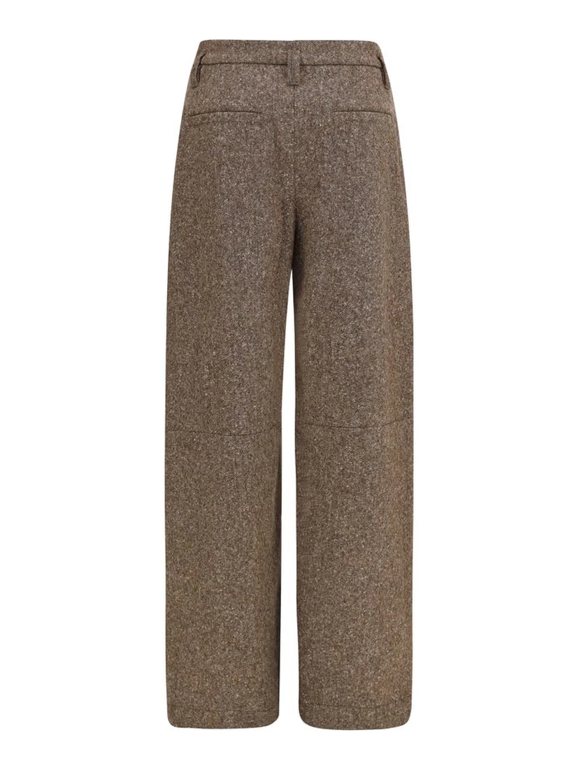 Brown Wool Oves Aries Casual Pants