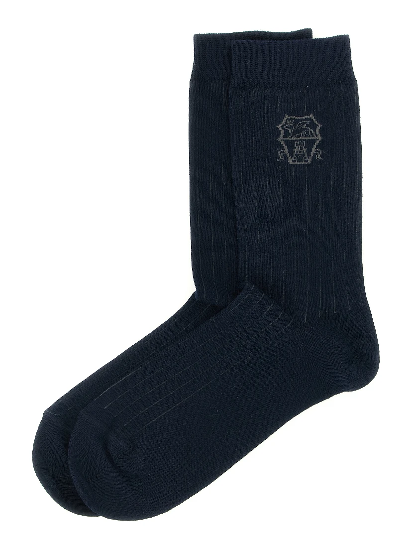 Blue Cotton Socks