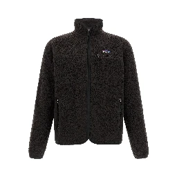 Black Polyester Full-Length Jacket