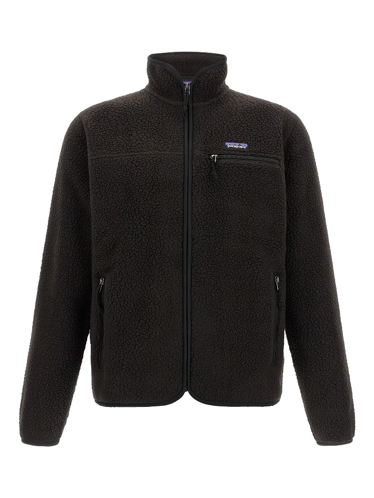 Black Polyester Full-Length Jacket