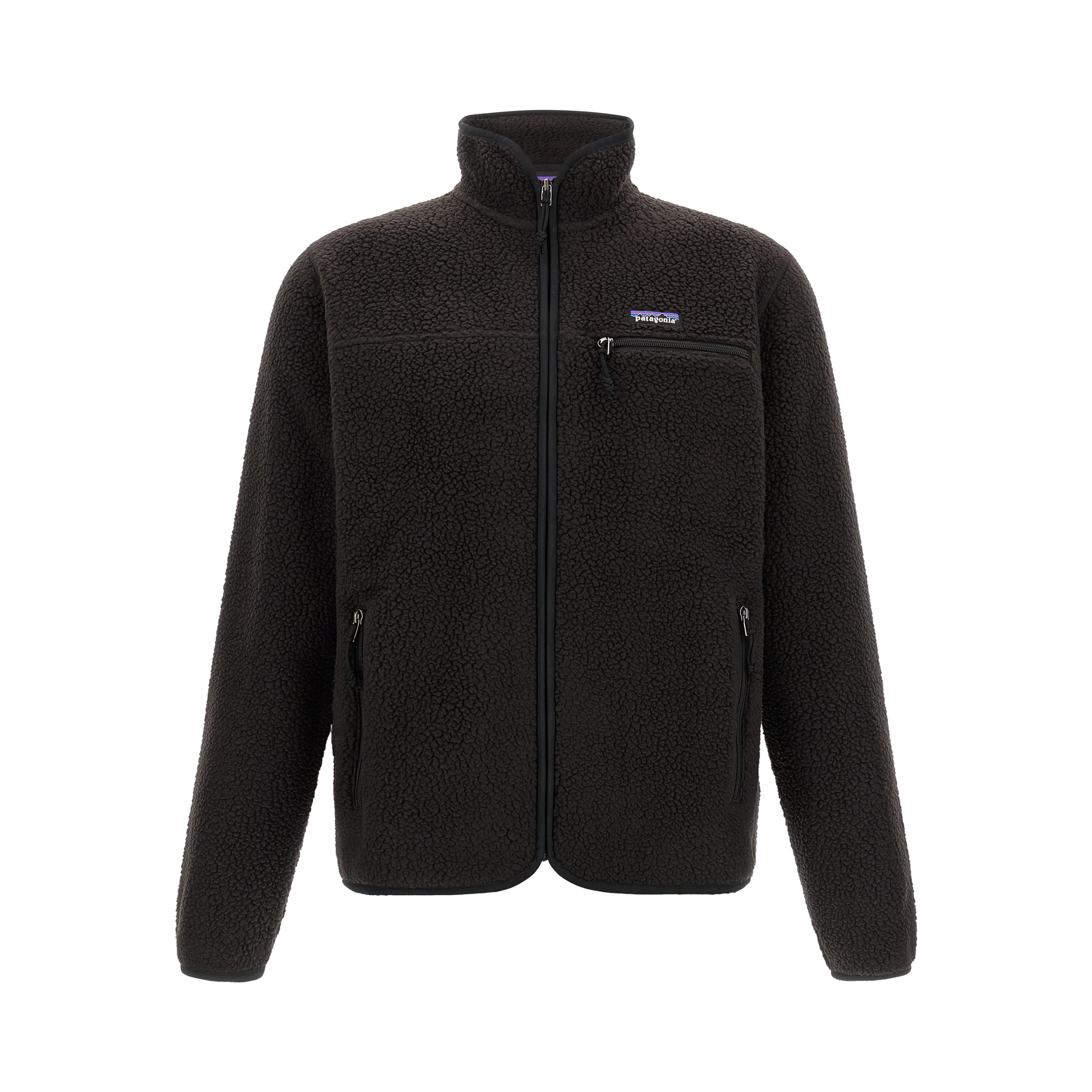 Black Polyester Full-Length Jacket