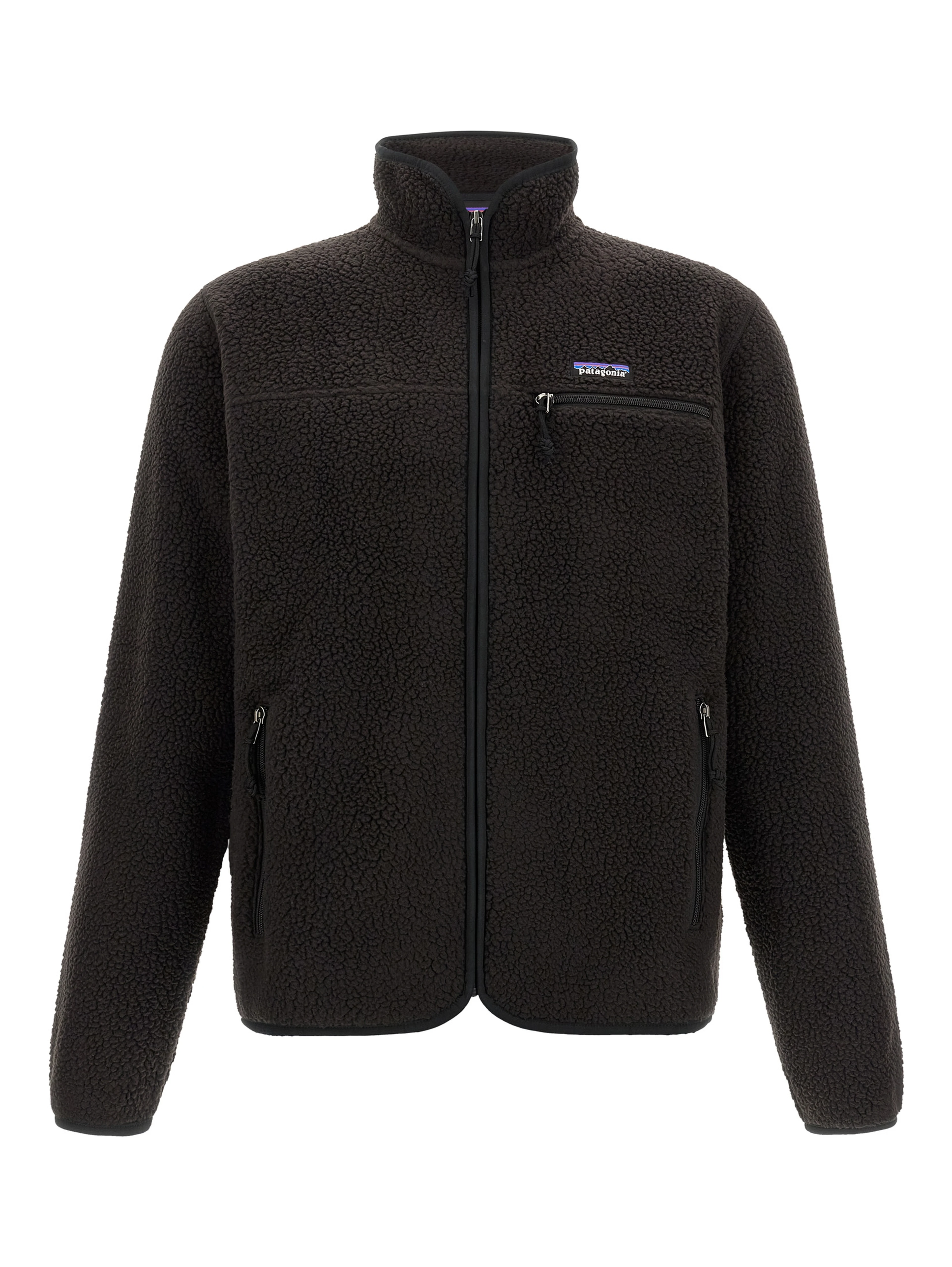 Black Polyester Full-Length Jacket