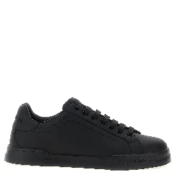 Black Calfskin Low Top Sneakers