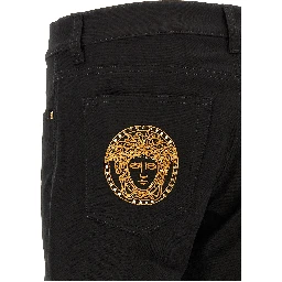 Black Cotton Straight-Leg Jeans