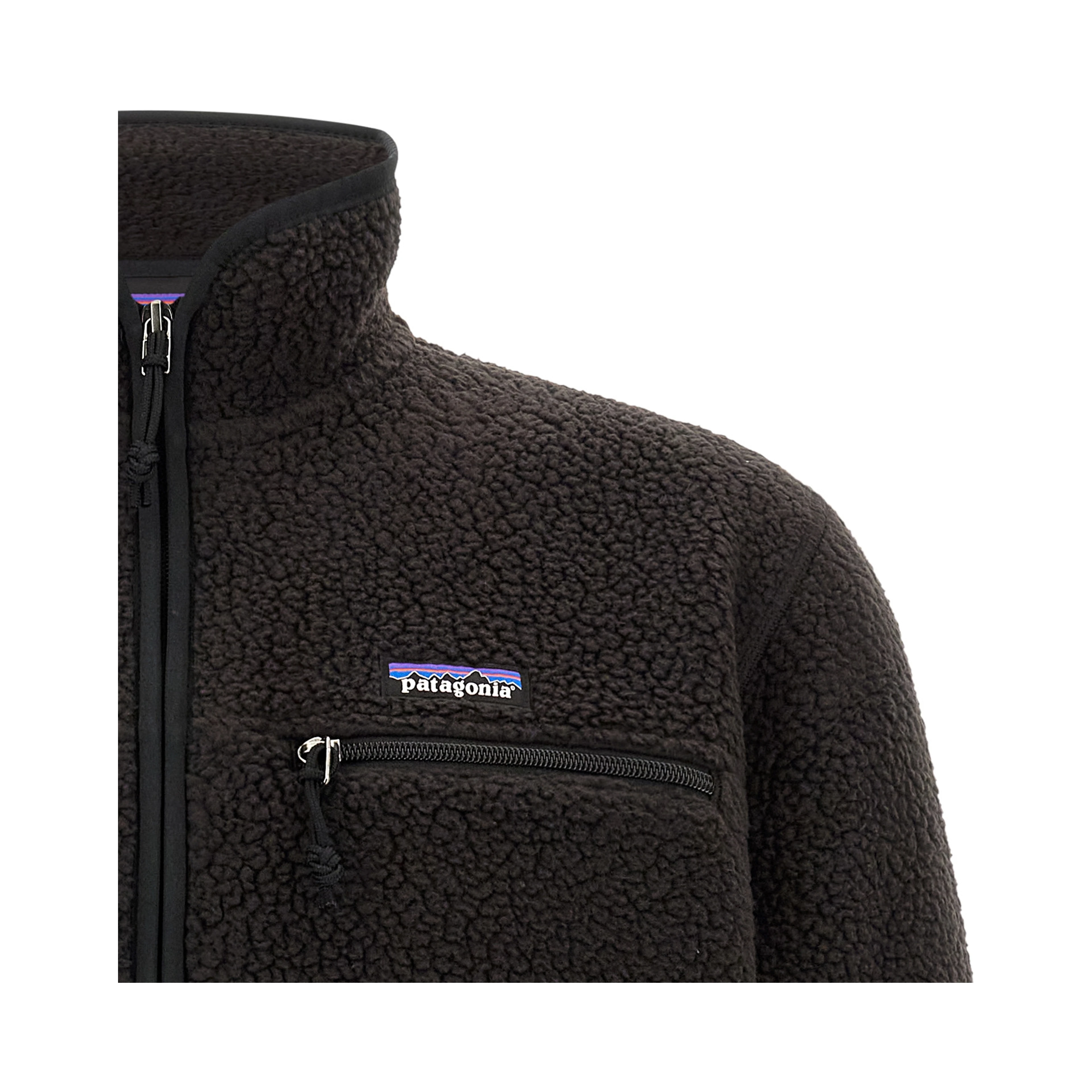 Black Polyester Full-Length Jacket