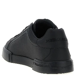 Black Calfskin Low Top Sneakers