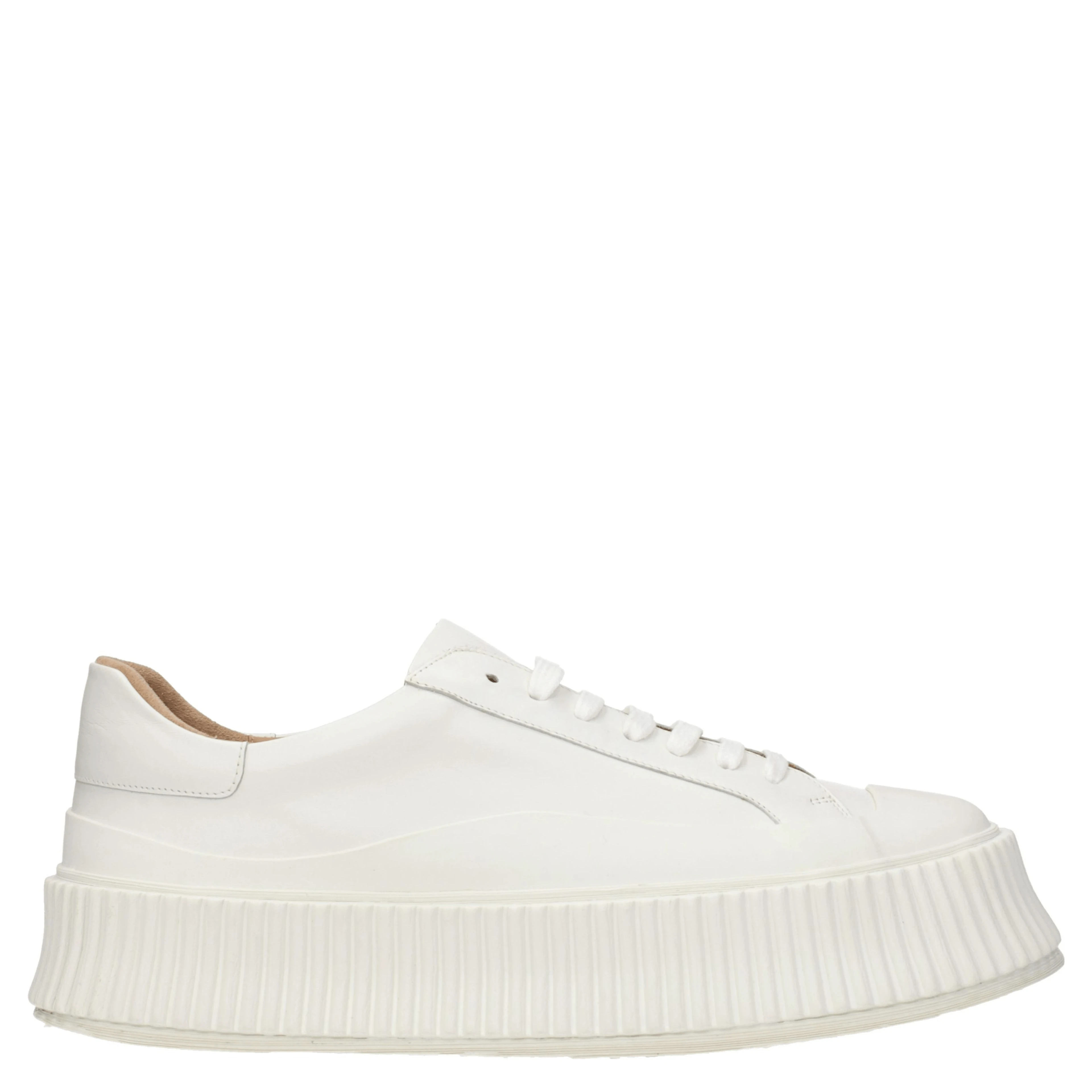 White Leather Platform Sneakers