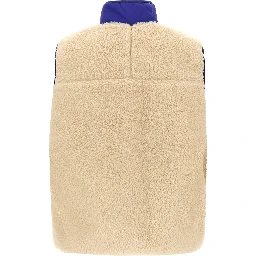 Beige Polyester Sleeveless Jacket