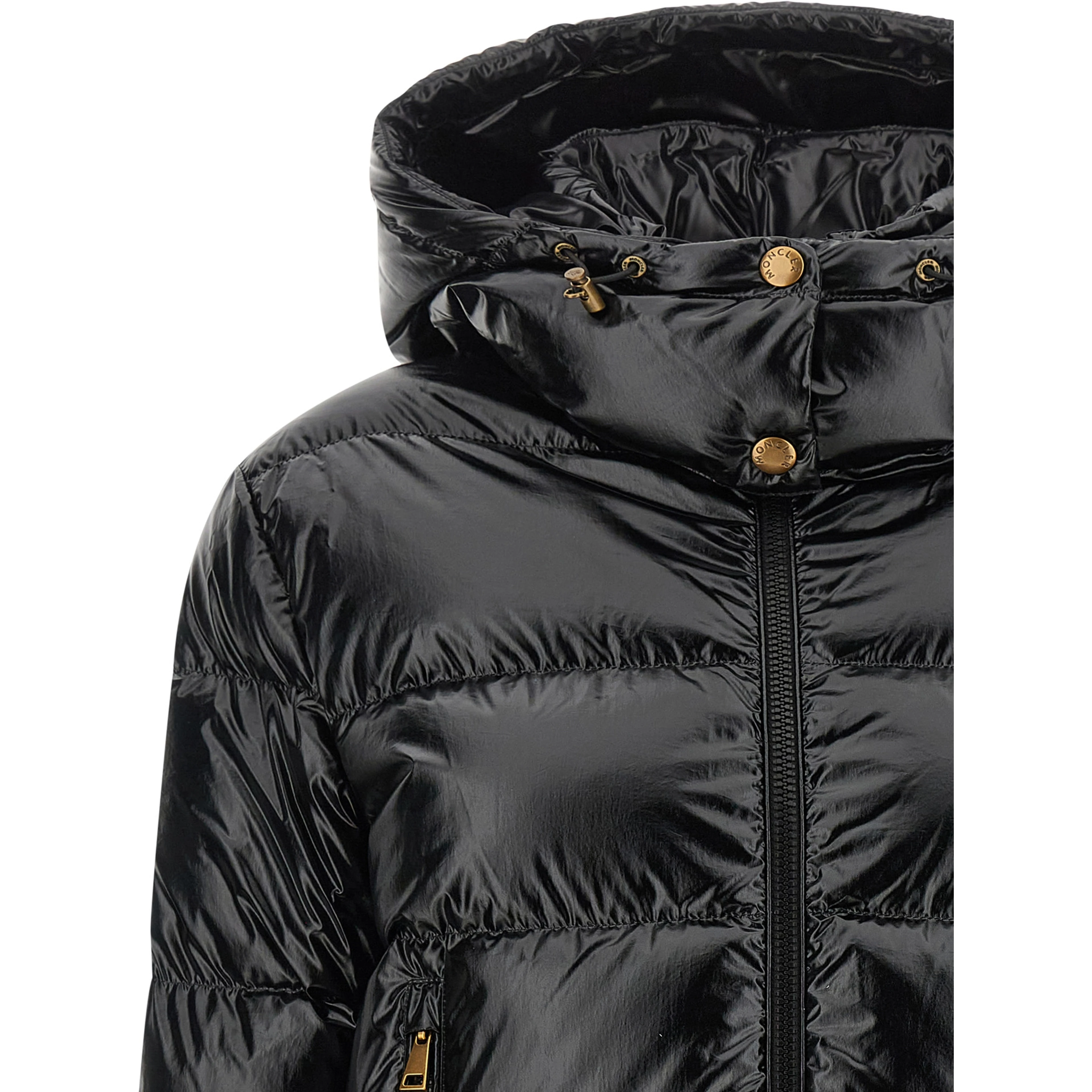 Black Polyamide Full-Length Jacket
