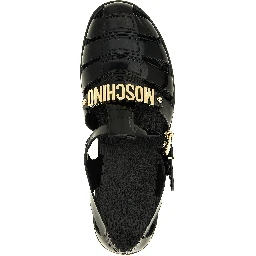 Black Pvc Flat Sandals