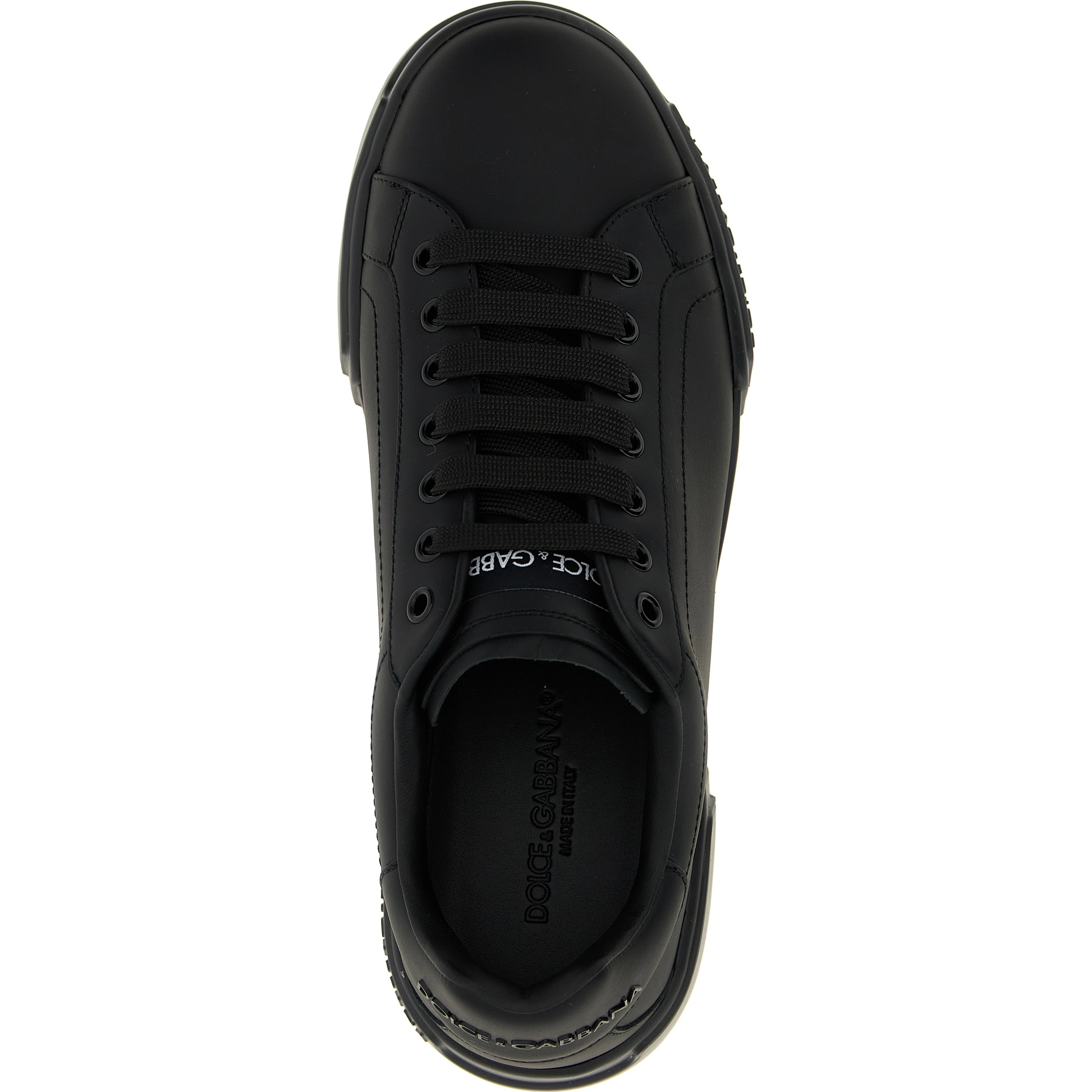 Black Calfskin Low Top Sneakers