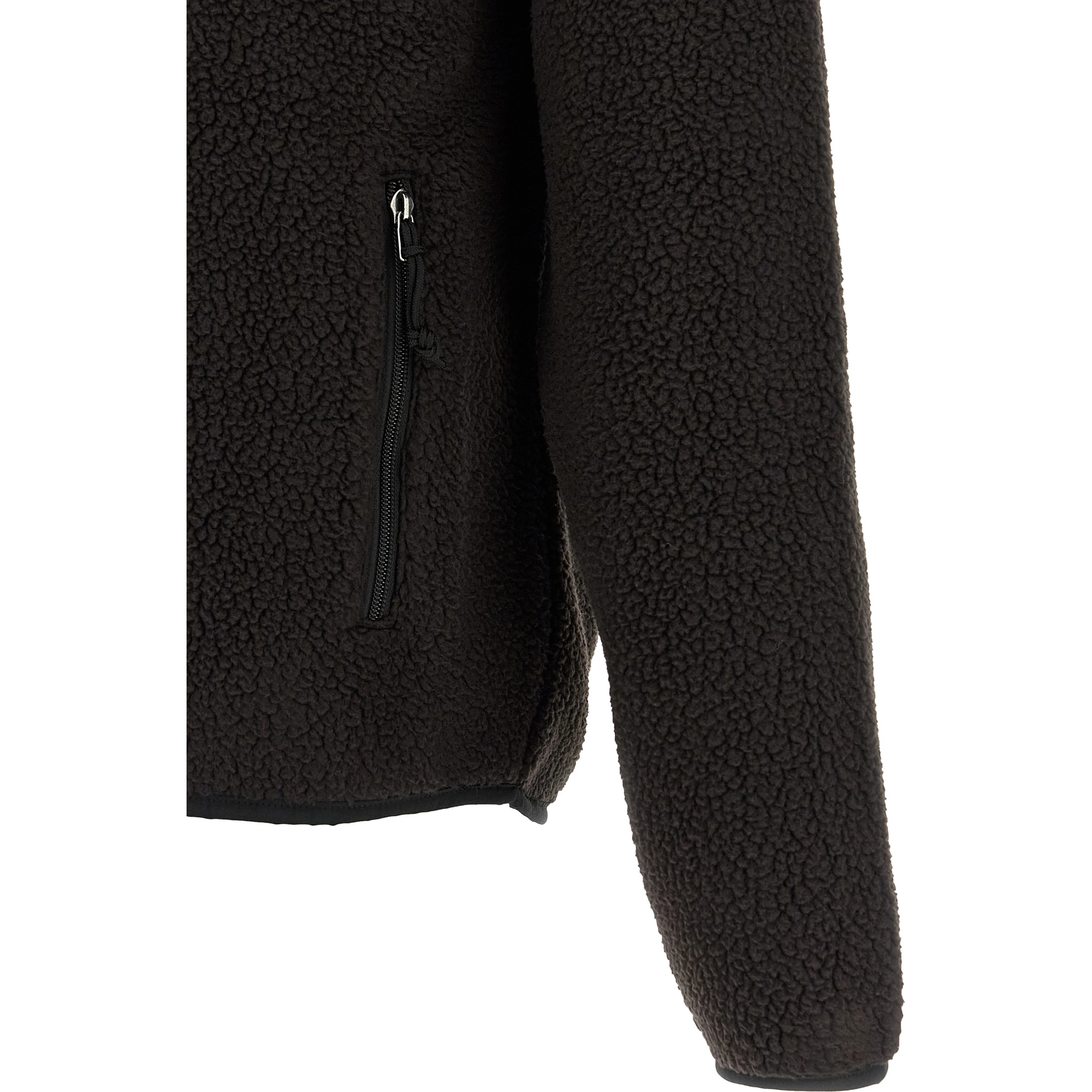 Black Polyester Full-Length Jacket