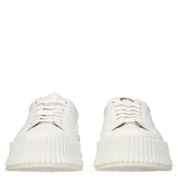 White Leather Platform Sneakers