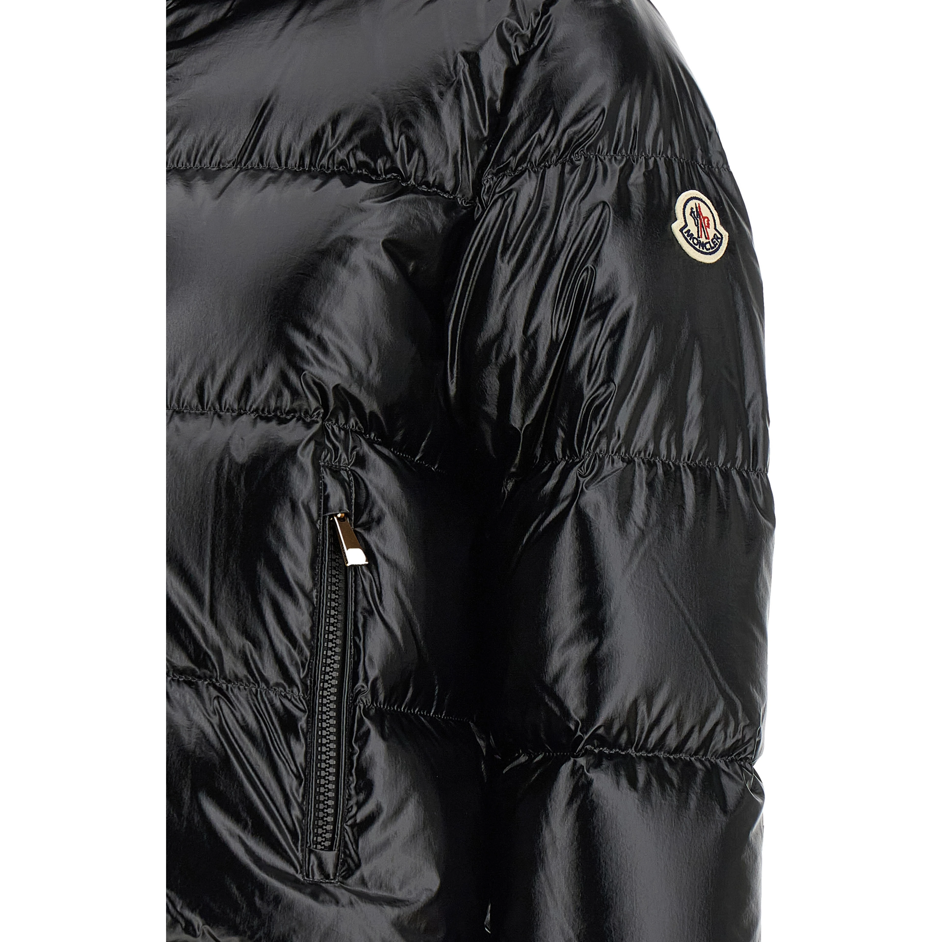 Black Polyamide Full-Length Jacket