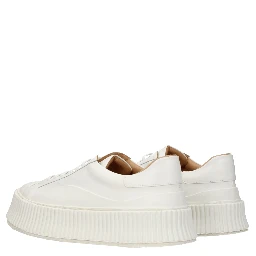 White Leather Platform Sneakers